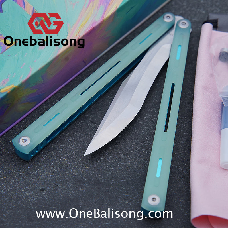 TITUS Egret Original Balisong 7075 Aviation Aluminum Alloy Handle 14C28N/5Cr13Mov Stainless Steel Blade Bushing