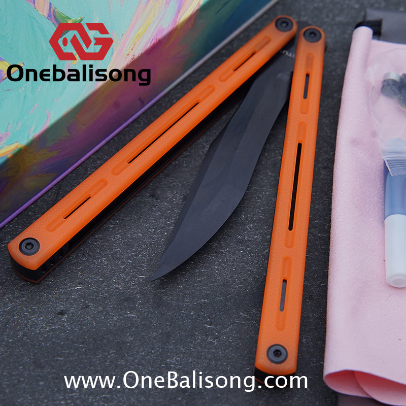 TITUS Egret Original Balisong 7075 Aviation Aluminum Alloy Handle 14C28N/5Cr13Mov Stainless Steel Blade Bushing