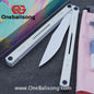 TITUS Egrets Original Balisong 7075 Aviation Aluminum Alloy Handle 14C28N/5Cr13Mov Stainless Steel Blade Bushing