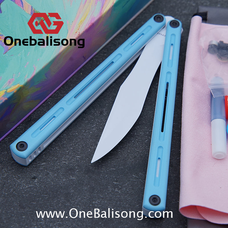 TITUS Egret Original Balisong 7075 Aviation Aluminum Alloy Handle 14C28N/5Cr13Mov Stainless Steel Blade Bushing