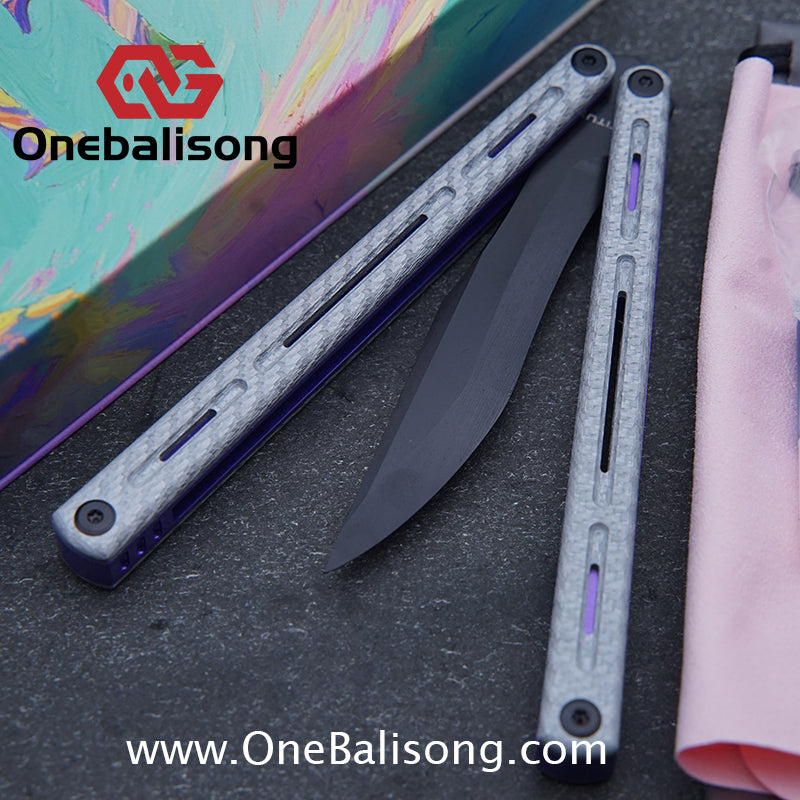 TITUS Egret Original Balisong 7075 Aviation Aluminum Alloy Handle 14C28N/5Cr13Mov Stainless Steel Blade Bushing