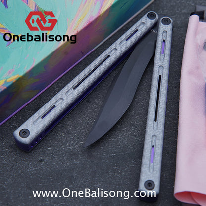 TITUS Egrets Original Balisong 7075 Aviation Aluminum Alloy Handle 14C28N/5Cr13Mov Stainless Steel Blade Bushing
