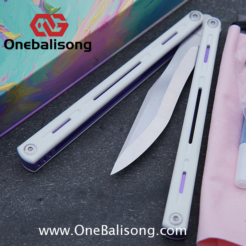 TITUS Egret Original Balisong 7075 Aviation Aluminum Alloy Handle 14C28N/5Cr13Mov Stainless Steel Blade Bushing