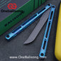 ARMED SHARK Tsunami Fake Blade Balisong Clone Ice crystal titanium alloy/TC4 Titanium alloy handle Damascus stainless steel blade Bushing