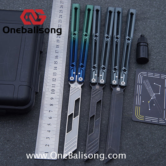 YLG Ying Lingguan Qian Original Balisong 7075 Aluminum Alloy Stainless Steel Blade Bushing