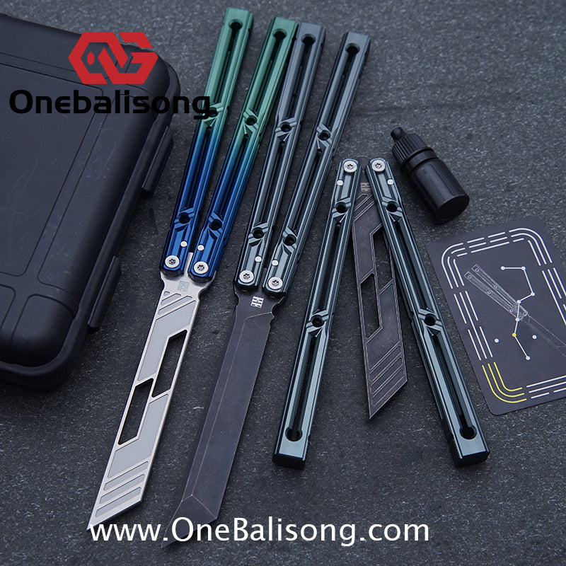 YLG Ying Lingguan Qian Original Balisong 7075 Aluminum Alloy Stainless Steel Blade Bushing
