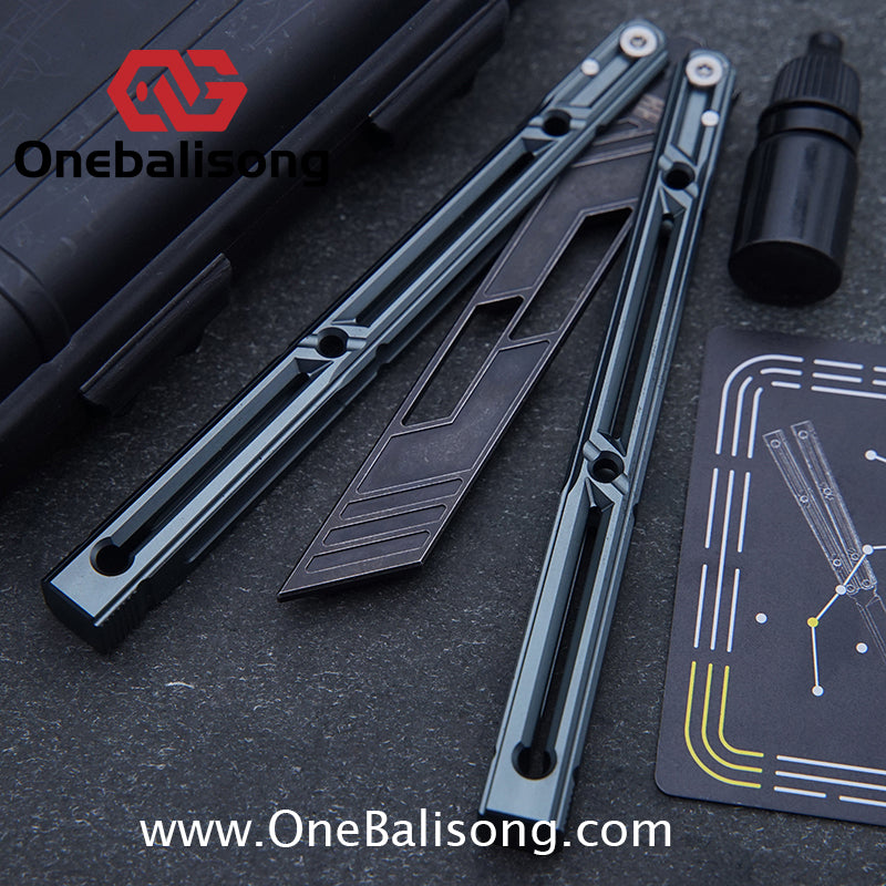 YLG Ying Lingguan Qian Original Balisong 7075 Aluminum Alloy Stainless Steel Blade Bushing