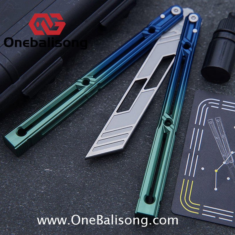 YLG Ying Lingguan Qian Original Balisong 7075 Aluminum Alloy Stainless Steel Blade Bushing