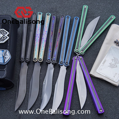 RAD Prelude Genuine Balisong Titanium-6AL-4V Handle CPM-S35VN Stainless Steel Live Blade Bushing