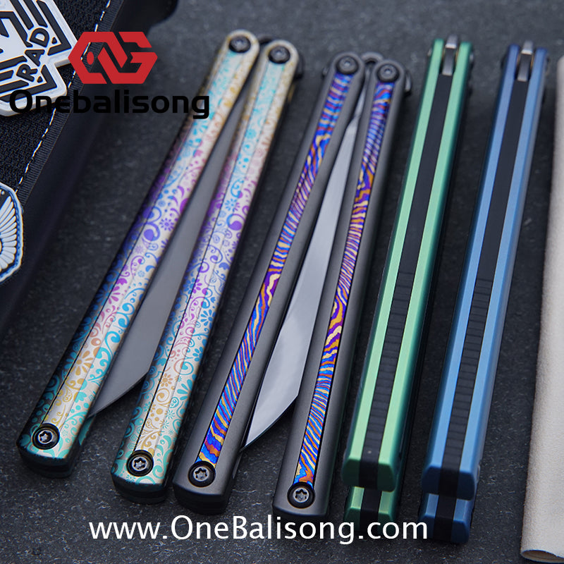 RAD Prelude Genuine Balisong Titanium-6AL-4V Handle CPM-S35VN Stainless Steel Live Blade Bushing