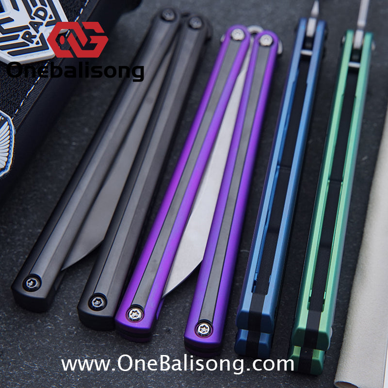RAD Prelude Genuine Balisong Titanium-6AL-4V Handle CPM-S35VN Stainless Steel Live Blade Bushing