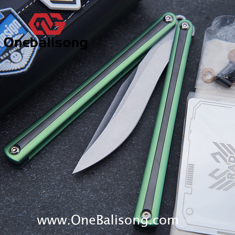 RAD Prelude Genuine Balisong Titanium-6AL-4V Handle CPM-S35VN Stainless Steel Live Blade Bushing