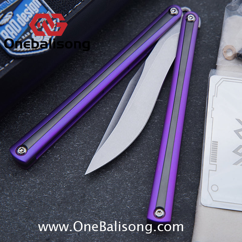 RAD Prelude Genuine Balisong Titanium-6AL-4V Handle CPM-S35VN Stainless Steel Live Blade Bushing