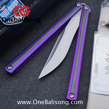 RAD Prelude Genuine Balisong Titanium-6AL-4V Handle CPM-S35VN Stainless Steel Live Blade Bushing