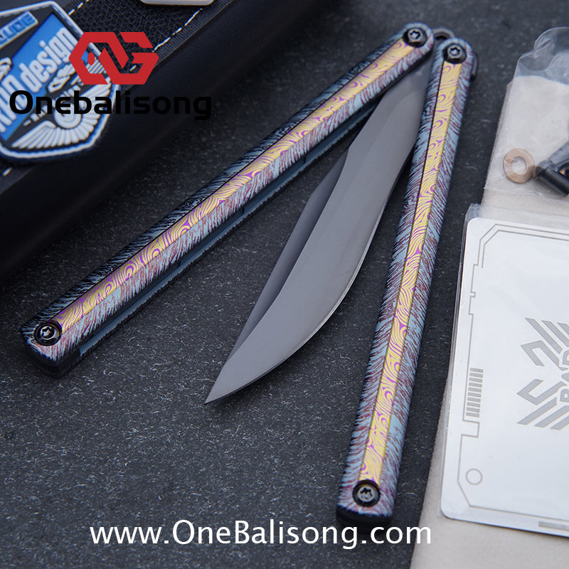 RAD Prelude Genuine Balisong Titanium-6AL-4V Handle CPM-S35VN Stainless Steel Live Blade Bushing