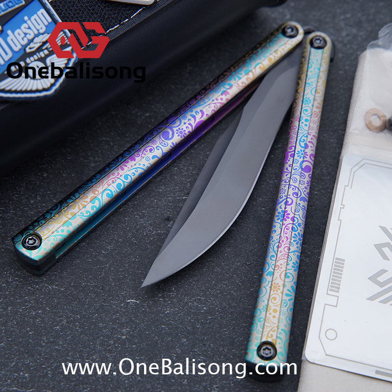 RAD Prelude Genuine Balisong Titanium-6AL-4V Handle CPM-S35VN Stainless Steel Live Blade Bushing