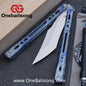 Sequence Glacier Original Balisong TC4 Titanium Alloy Handle 440c Stainless Steel Blade Bushings