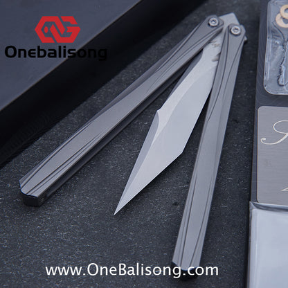 MY Performance Silk/Polaris Balisong 6AI-4V Titanium Alloy Handle CPM S35VN Stainless Steel Blade