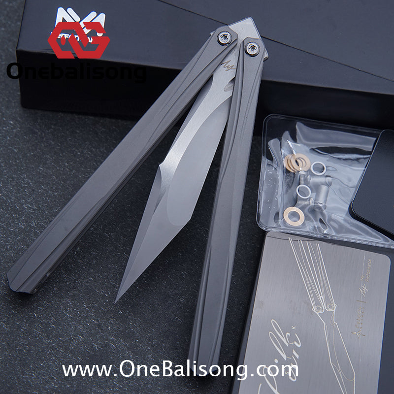 MY Performance Polaris Balisong 6AI-4V Titanium Alloy Handle CPM S35VN Stainless Steel Blade