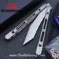 THEONE Reaper/Blackbird Balisong Clone TC4 Titanium Alloy Handle Stainless Steel Blade One-piece structure Bushing