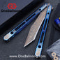 THEONE Reaper/Blackbird Balisong Clone TC4 Titanium Alloy Handle Stainless Steel Blade One-piece structure Bushing