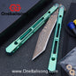 THEONE Reaper/Blackbird Balisong Clone TC4 Titanium Alloy Handle Stainless Steel Blade One-piece structure Bushing