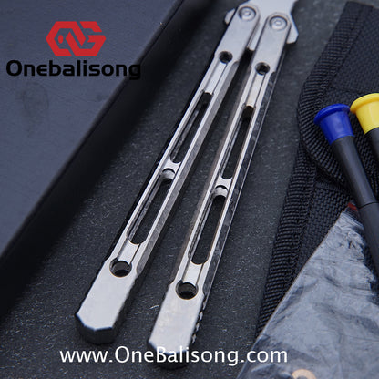 THEONE Reaper/Blackbird Balisong Clone TC4 Titanium Alloy Handle Stainless Steel Blade One-piece structure Bushing