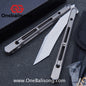 THEONE Reaper/Blackbird Balisong Clone TC4 Titanium Alloy Handle Stainless Steel Blade One-piece structure Bushing