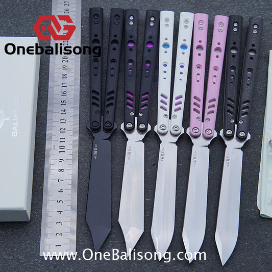 Baliplus BRS REP CLONE Balisong TC4 Titanium Alloy+G10 Patch Bushings Sandwich Structure 9cr18