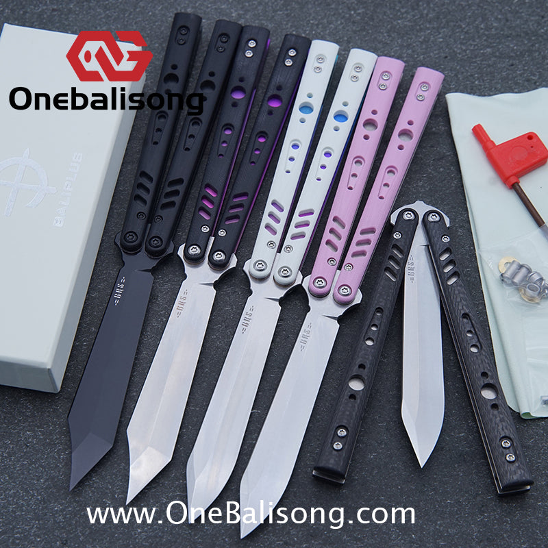 Baliplus BRS REP CLONE Balisong TC4 Titanium Alloy+G10 Patch Bushings Sandwich Structure 9cr18