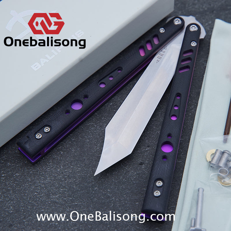 Baliplus BRS REP CLONE Balisong TC4 Titanium Alloy+G10 Patch Bushings Sandwich Structure 9cr18