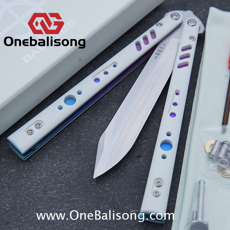 Baliplus BRS REP CLONE Balisong TC4 Titanium Alloy+G10 Patch Bushings Sandwich Structure 9cr18