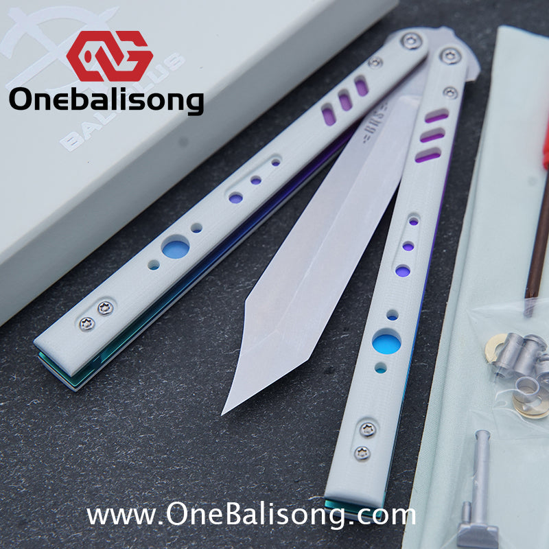 Baliplus BRS REP CLONE Balisong TC4 Titanium Alloy+G10 Patch Bushings Sandwich Structure 9cr18