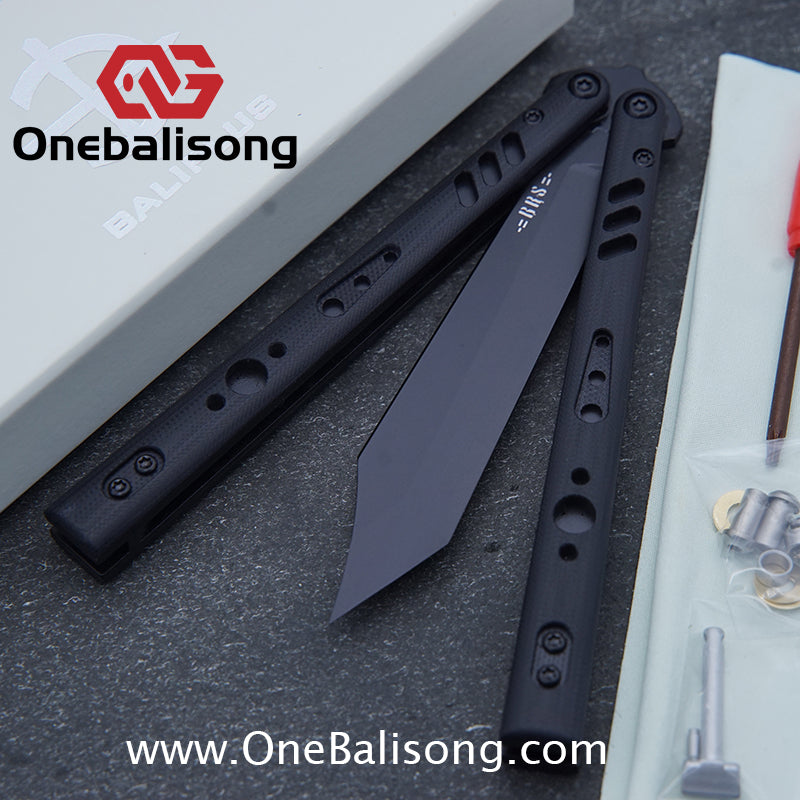 Baliplus BRS REP CLONE Balisong TC4 Titanium Alloy+G10 Patch Bushings Sandwich Structure 9cr18