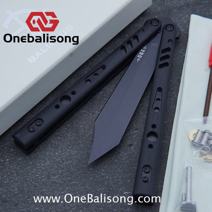 Baliplus BRS REP CLONE Balisong TC4 Titanium Alloy+G10 Patch Bushings Sandwich Structure 9cr18