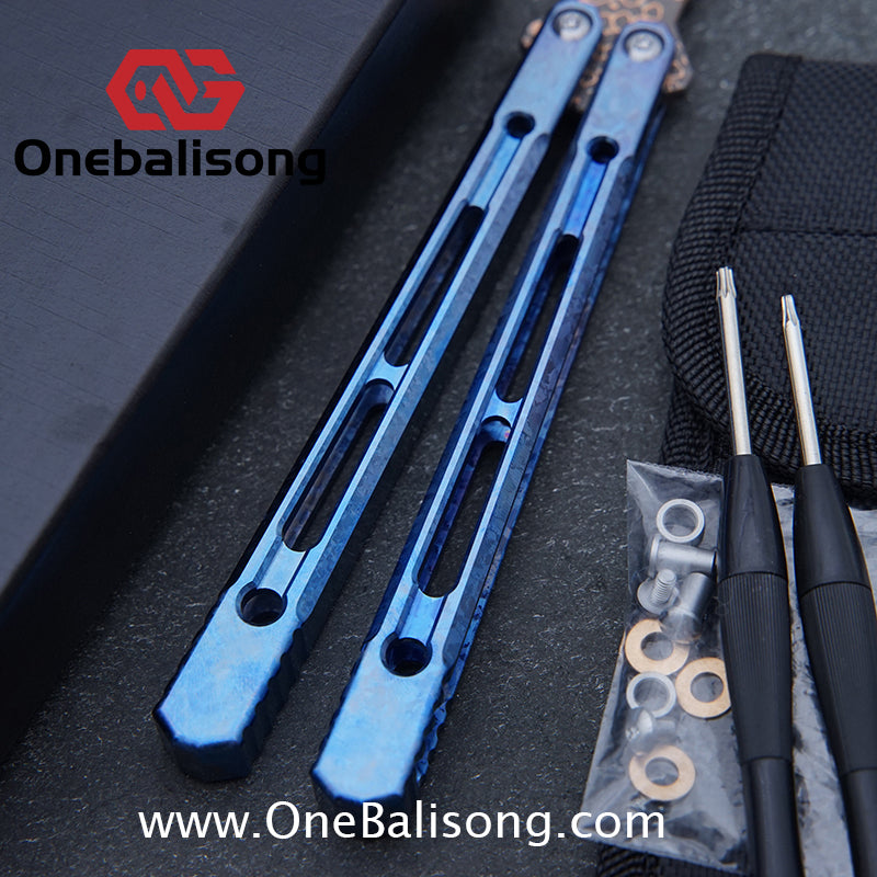 THEONE Reaper/Blackbird Balisong Clone TC4 Titanium Alloy Handle Stainless Steel Blade One-piece structure Bushing