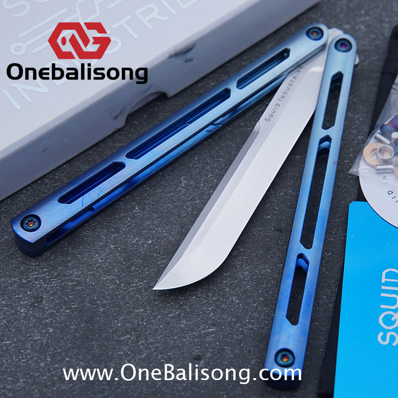 Blue River Titanium Tsunami Balisong Clone Steel Screw Tsunami V4 Titanium alloy handle VG10 blade Bushing