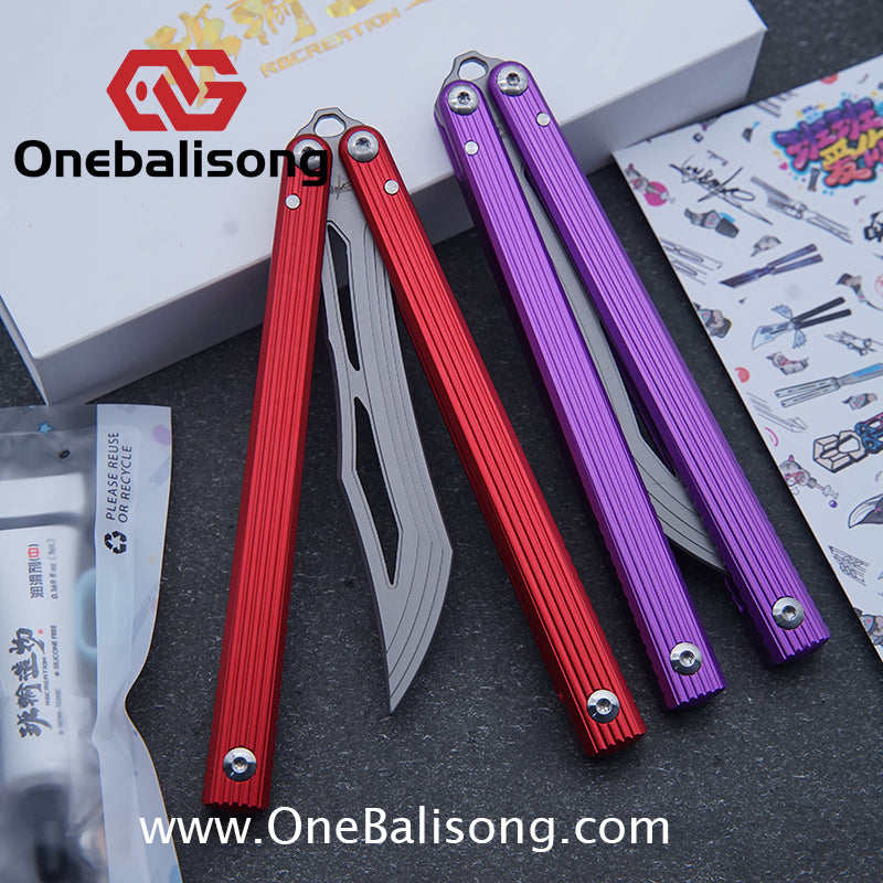 Banshu Creation 8804 Original Balisong Aluminum Alloy Handle Stainless Steel Blade Bushings