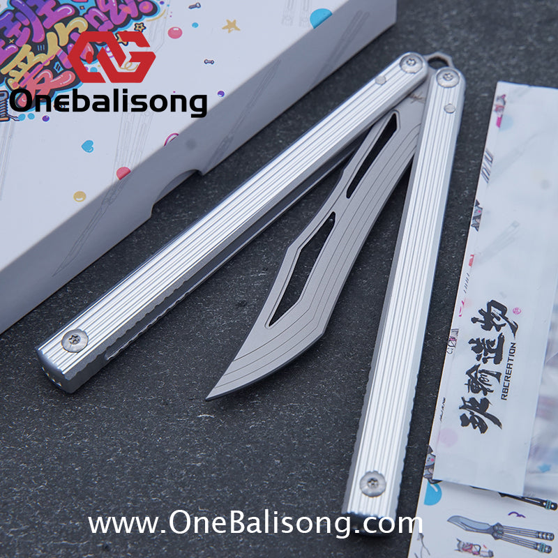 Banshu Creation 8804 Original Balisong Aluminum Alloy Handle Stainless Steel Blade Bushings