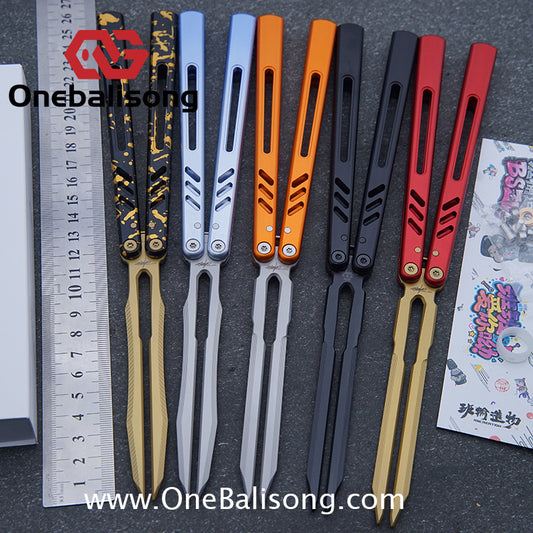 Banshu Creation 8801 Balisong Aluminum Alloy Handle Stainless Steel Tuning Fork Blade Bushings