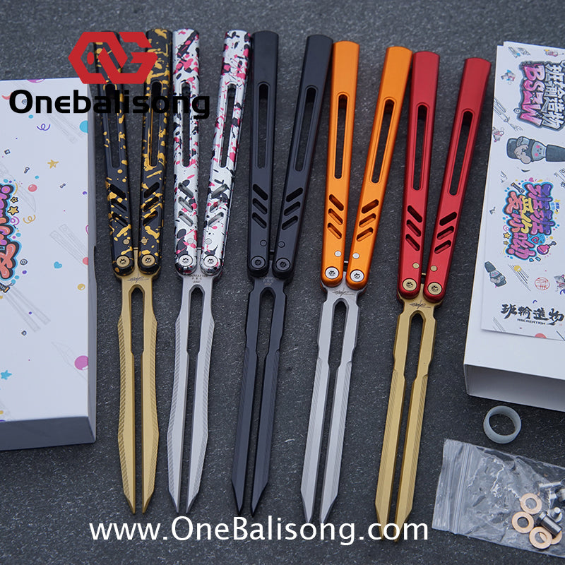 Class Loss Creation 8801 Balisong Aluminum Alloy Handle Stainless Steel Tuning Fork Blade Bushings