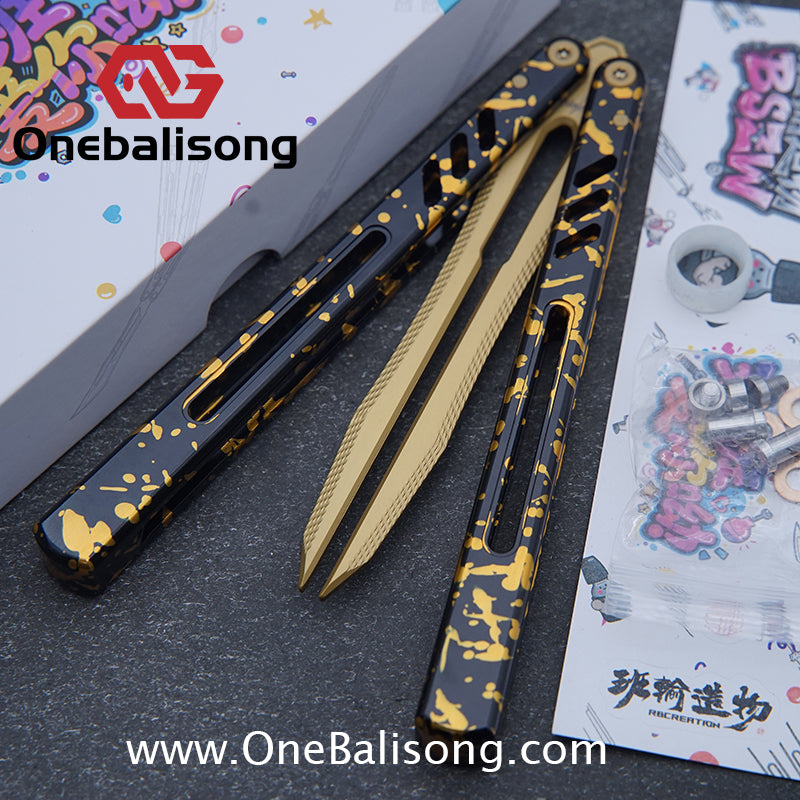 Class Loss Creation 8801 Balisong Aluminum Alloy Handle Stainless Steel Tuning Fork Blade Bushings