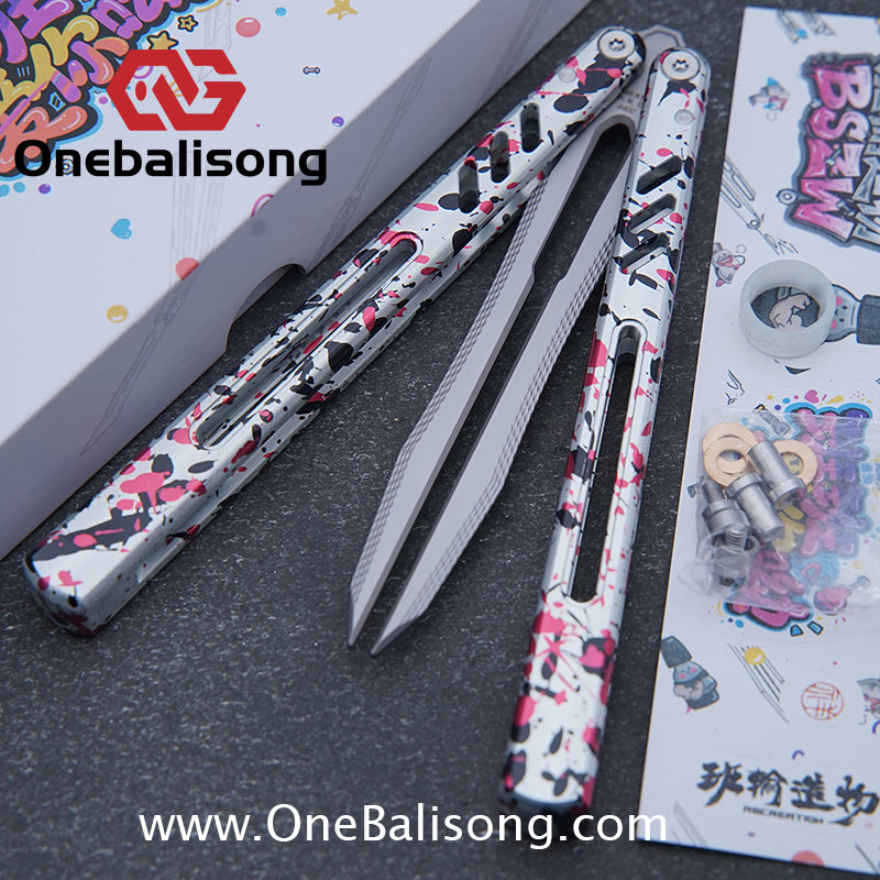 Class Loss Creation 8801 Balisong Aluminum Alloy Handle Stainless Steel Tuning Fork Blade Bushings