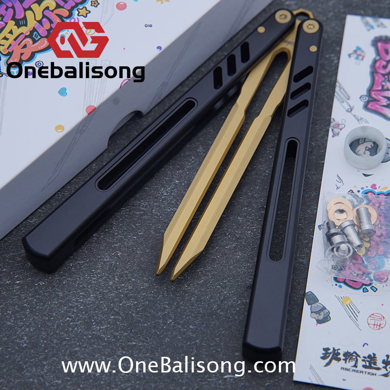 Class Loss Creation 8801 Balisong Aluminum Alloy Handle Stainless Steel Tuning Fork Blade Bushings