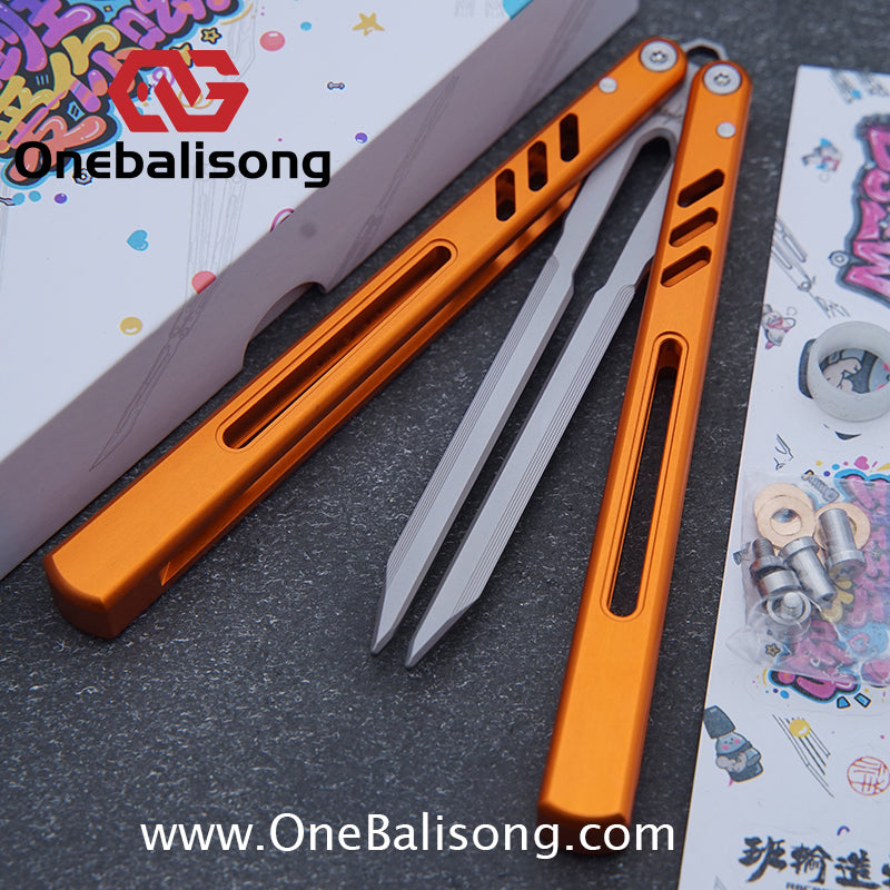 Class Loss Creation 8801 Balisong Aluminum Alloy Handle Stainless Steel Tuning Fork Blade Bushings