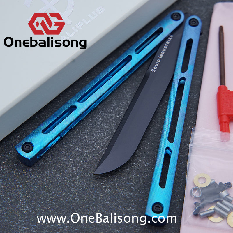 Baliplus Tsunami V4 Ice Crystal Titanium Balisong Clone TC4 Titanium Alloy Handle VG10 blade Bushing
