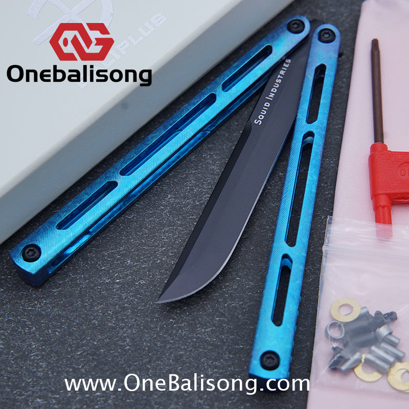Baliplus Tsunami V4 Ice Crystal Titanium Balisong Clone TC4 Titanium Alloy Handle VG10 blade Bushing
