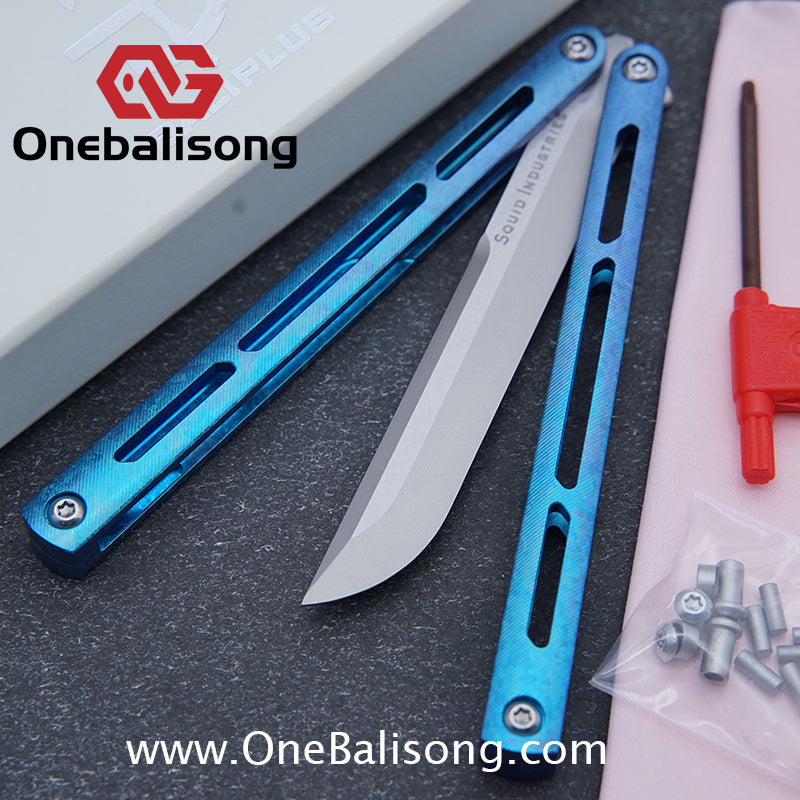 Baliplus Tsunami V4 Ice Crystal Titanium Balisong Clone TC4 Titanium Alloy Handle VG10 blade Bushing