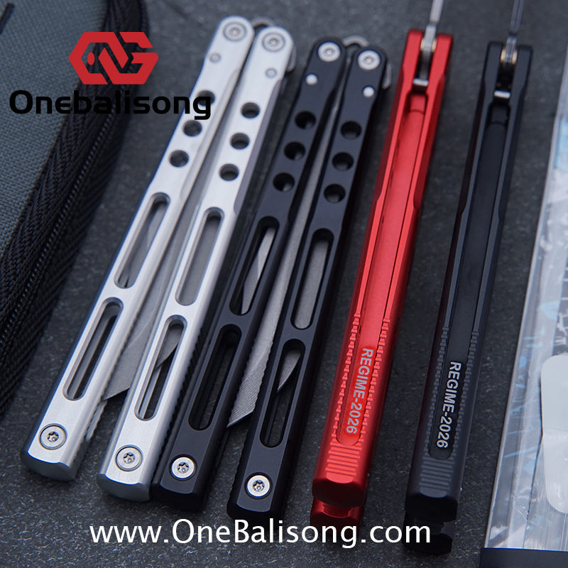 MuMill Regime Balisong Clone Aluminum Alloy Handle Stainless Steel Blade Bushings