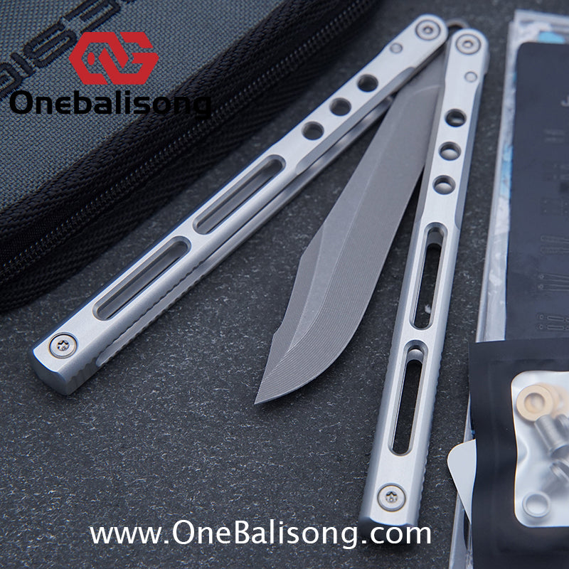 MuMill Regime Balisong Clone Aluminum Alloy Handle Stainless Steel Blade Bushings